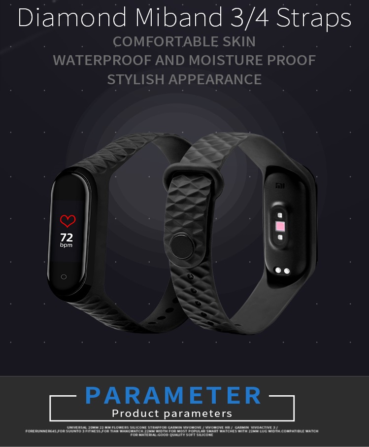 Mi Band 3 4 diamantovy vzor nahradni naramek img